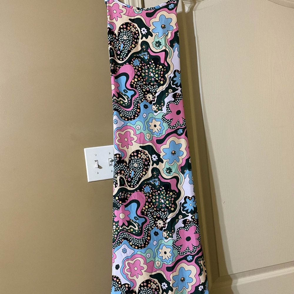 Floral silk maxi tulipan dress - Picture 4 of 6